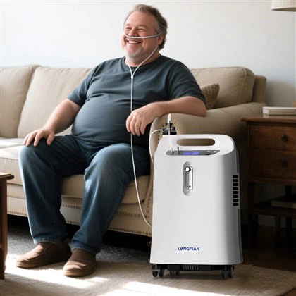Concentrador de oxígeno médico 5L portátil con nebulizador para atención hospitalaria y domicilio